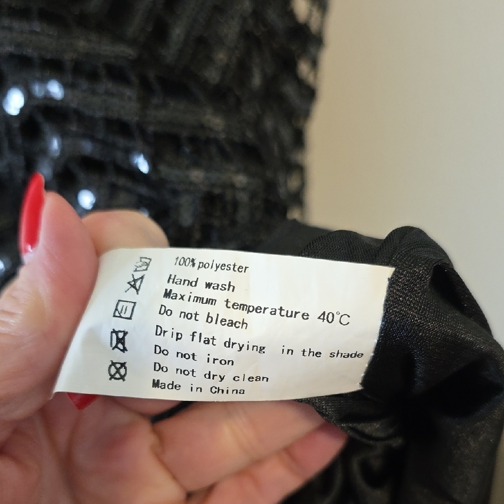 Elegant Black Sequin Women's Dress. - Picture 6 of 6